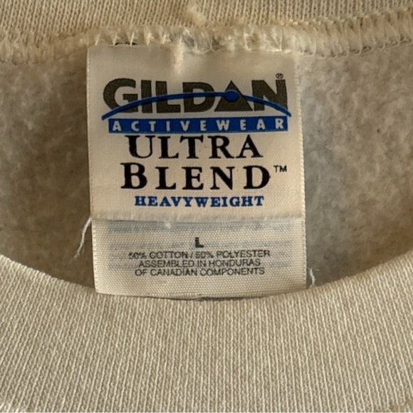 Vintage Snowman‎ Women’s Size L White And Gold Crewneck Sweatshirt Gildan - Picture 4 of 6